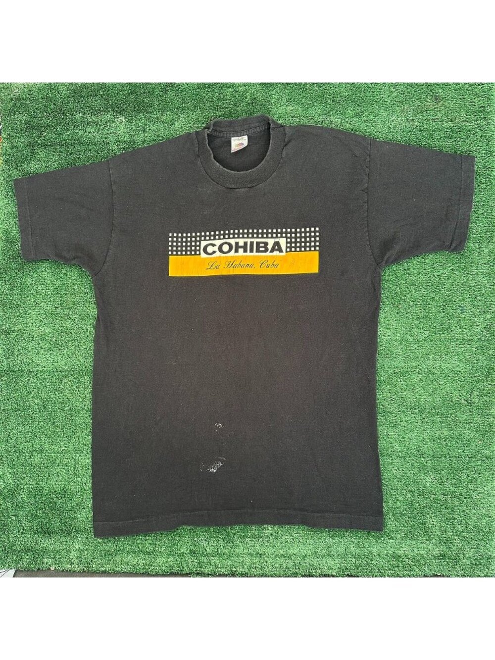 Vintage 90s Cohiba Habana Cuban Cigar T-Shirt Single Stitch Black L Grunge
